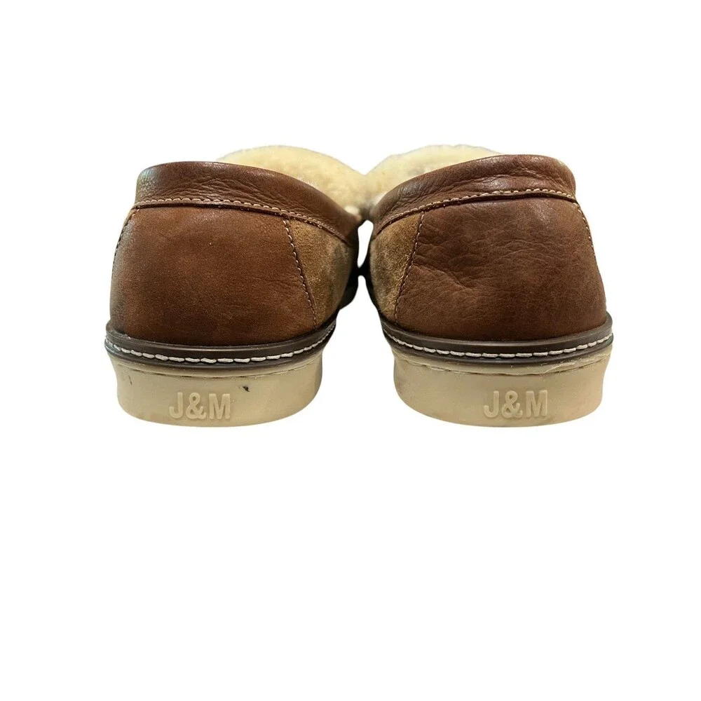 J&M by Johnston & Murphy Men's Fur Lined Moccasin Loafers Slippers  US 11
